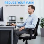 Denchy Car Seat Cushion with Lumbar Support for Long Sitting, Ergonomic Memory Foam Driving Seat Cushions for Semi Truck Bus Driver Trucker, Non Slip Office Chair Cushion (Dark Light Gray)