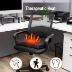 Mind Reader Heated Memory Foam Seat Cushion, Air-Cloud Technology, Coccyx & Hip Pain Relief with 4 Heat Settings, Timer & Auto Shut-Off, Black