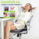 BANKQF X Large Seat Cushion, Office Chair Cushion, L-Shaped Ergonomic Car Seat Cushions, Memory Foam Chair Cushion, Lumbar Support Pillow for Wheelchair, Car, Home, Office, Desk, Gray