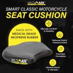 Wild Ass Smart Classic- Motorcycle Air Gel Seat Cushion, Ergonomic Air-Adjusting Pad with Straps, Universal Fit for Ultimate Comfort & Relief, Cool Flow Motorcycle Accessory for Long Rides – Black