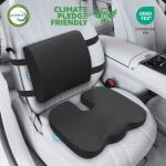 QUTOOL Orthopedic Seat Cushion and Lumbar Support Pillow for Office Chair & Car, Memory Foam with Washable Cover Ergonomic Desk Chair Cushion for Tailbone, Lower Back Pain, Sciatica Relief