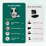 Memory Foam Lumbar Support Pillow, Car Seat Cushion, Office Chair Cushion, One Piece Chair Pad, Improve Posture, Sciatica, Hip & Back Coccyx Tailbone Pain