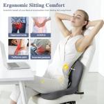 Mosxoed Memory Foam Seat Cushion for Sciatica & Back Pain Relief - Ergonomic Chair Pad with Adjustable Strap & Supportive Comfort Cover, Non-Slip for Car, Truck, Office Chair - Dark Gray