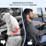 GEEYONTEK Car Seat Cushion with Neck Pillow & Lumbar Support Kit Back Sciatica Tailbone Pain Relief Car Pillows Ergonomic Memory Foam Back Support for Driving Seat Office Chair Wheelchair Black
