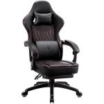 Dowinx Gaming Chair Breathable PU Leather Gamer Chair with Footrest Massage Lumbar Support, Big and Tall Ergonomic Reclining Computer Chair with Pocket Spring Cushion for Adults Teens(Black)