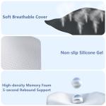 GEEYONTEK Car Seat Cushion with Neck Pillow & Lumbar Support Kit Back Sciatica Tailbone Pain Relief Car Pillows Ergonomic Memory Foam Back Support for Driving Seat Office Chair Wheelchair Black