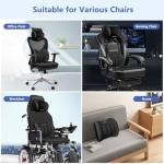 GEEYONTEK Car Seat Cushion with Neck Pillow & Lumbar Support Kit Back Sciatica Tailbone Pain Relief Car Pillows Ergonomic Memory Foam Back Support for Driving Seat Office Chair Wheelchair Black