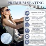 Mosxoed Memory Foam Seat Cushion for Sciatica & Back Pain Relief - Ergonomic Chair Pad with Adjustable Strap & Supportive Comfort Cover, Non-Slip for Car, Truck, Office Chair - Dark Gray