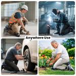 Terapaton Garden Kneeler Seat, Adjustable Height & Angle, Gardening Stool with Thick Kneeling Pad & Seat Cushion, Ergonomic Joint Protection for Gardeners (Black)