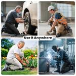 Terapaton Garden Kneeler Seat, Adjustable Height & Angle, Gardening Stool with Thick Kneeling Pad & Seat Cushion, Ergonomic Joint Protection for Gardeners (Black)