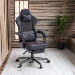 Dowinx Gaming Chair Breathable PU Leather Gamer Chair with Footrest Massage Lumbar Support, Big and Tall Ergonomic Reclining Computer Chair with Pocket Spring Cushion for Adults Teens(Black)