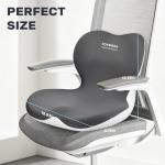 Coverado Car Seat Cushion and Lumbar Support Pillow One Piece, Memory Foam Ergonomic Back Support Driving Seat Cushion for Back Pain, Non-Slip Washable Cushion for Car, Driver, Office