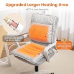 Heated Seat Cushion for Office Chair with Lumbar Support, Extra Large Heated Chair Pad for Pain Relief, Auto Shut Off, 3 Heating Levels, Chair Warmer for Full Back, Waist, Hip, Thigh, Home Use, Grey