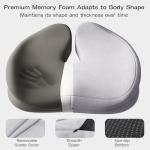 ZZ-WELL Seat Cushions for Office Chairs - Patented Extra Large Seat Cushion 21.2" W x 16.5" L - Memory Foam Seat Cushion for Tailbone Pain Relief, Sitting Pressure Relief (Light Grey)