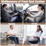 MYFAMIREA Truck Seat Cushion, Memory Foam Trucker Seat Cushion for Truck Driver Long Sitting with Adjustable Strap, Back Support and Pain Relief for Trucker Driving Office Chair and Pain, Dark Gray