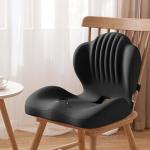 Premium Memory Foam L-Shaped Seat Cushion, Ergonomic Seat Cushion with Lumbar Support, Back & Seat Support for Office Chair, Car, Wheelchair, Tailbone & Sciatica Pain Relief, Coccyx Comfort (Black)