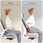 ZZ-WELL Seat Cushions for Office Chairs - Patented Extra Large Seat Cushion 21.2" W x 16.5" L - Memory Foam Seat Cushion for Tailbone Pain Relief, Sitting Pressure Relief (Light Grey)