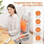 Heated Seat Cushion for Office Chair with Lumbar Support, Extra Large Heated Chair Pad for Pain Relief, Auto Shut Off, 3 Heating Levels, Chair Warmer for Full Back, Waist, Hip, Thigh, Home Use, Grey