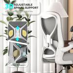 CASASIO Office Desk Chair with Ergonomic Lumbar Support, Extra-Thick Seat Cushion, Flip-up Arms, Breathable Mesh Back, Computer Task Chair for Home Office