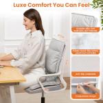 Heated Seat Cushion for Office Chair with Lumbar Support, Extra Large Heated Chair Pad for Pain Relief, Auto Shut Off, 3 Heating Levels, Chair Warmer for Full Back, Waist, Hip, Thigh, Home Use, Grey