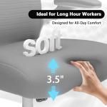 CASASIO Office Desk Chair with Ergonomic Lumbar Support, Extra-Thick Seat Cushion, Flip-up Arms, Breathable Mesh Back, Computer Task Chair for Home Office