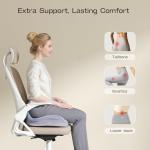 ZZ-WELL Seat Cushions for Office Chairs - Patented Extra Large Seat Cushion 21.2" W x 16.5" L - Memory Foam Seat Cushion for Tailbone Pain Relief, Sitting Pressure Relief (Light Grey)