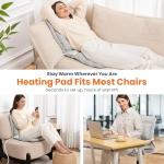 Heated Seat Cushion for Office Chair with Lumbar Support, Extra Large Heated Chair Pad for Pain Relief, Auto Shut Off, 3 Heating Levels, Chair Warmer for Full Back, Waist, Hip, Thigh, Home Use, Grey