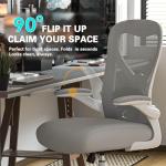 CASASIO Office Desk Chair with Ergonomic Lumbar Support, Extra-Thick Seat Cushion, Flip-up Arms, Breathable Mesh Back, Computer Task Chair for Home Office