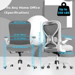 CASASIO Office Desk Chair with Ergonomic Lumbar Support, Extra-Thick Seat Cushion, Flip-up Arms, Breathable Mesh Back, Computer Task Chair for Home Office