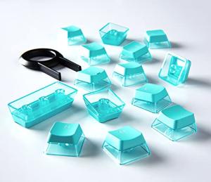 GunMjo Teal Crystal Pudding Keycaps for Gaming