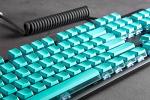 GunMjo Teal Crystal Pudding Keycaps for Gaming