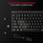 Redragon K580 PRO Wireless RGB Gaming Keyboard, 3-Modes 104 Keys Mechanical Keyboard w/Hot-Swap Socket, Dedicated Media Controls & Onboard Macro Recording, Linear Red Switch