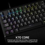 CORSAIR K70 CORE RGB Mechanical Wired Gaming Keyboard with Palmrest – Pre-Lubed MLX Red Linear Switches, SOCD, ABS Double-Shot Keycaps, Sound Dampening, Media Control Dial, QWERTY NA – Black