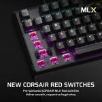 CORSAIR K70 CORE RGB Mechanical Wired Gaming Keyboard with Palmrest – Pre-Lubed MLX Red Linear Switches, SOCD, ABS Double-Shot Keycaps, Sound Dampening, Media Control Dial, QWERTY NA – Black