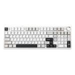 MechLands Aula F99 PRO 96% Mechanical Gaming Keyboard, BT5.0/USB-C/2.4GHz Wireless, Hot Swappable Gasket Custom Keyboard with 8000mAH Battery, Rotary Knob, RGB Backlit for Win/Mac (White Grey)