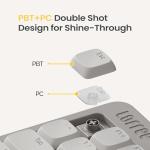 Flow Lite 100 Keys Low Profile Mechanical Keyboard, Swappable Rechargeable Wireless Keyboard with 2.4G Receiver, Bluetooth and Wired Connection for Windows, Mac/Specter Linear Switches (Marble)
