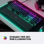 SteelSeries USB Apex 5 Hybrid Mechanical Gaming Keyboard – Per-Key RGB Illumination – Aircraft Grade Aluminum Alloy Frame – OLED Smart Display (Hybrid Blue Switch)