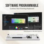 MechLands Aula F99 PRO 96% Mechanical Gaming Keyboard, BT5.0/USB-C/2.4GHz Wireless, Hot Swappable Gasket Custom Keyboard with 8000mAH Battery, Rotary Knob, RGB Backlit for Win/Mac (White Grey)