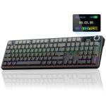 AULA F108 PRO - Wireless Mechanical Keyboard with Screen & Knob,Full Size Keyboard with 8000mAh Battery,Pre-lubed Switches,Side Printed PBT Keycaps,RGB Backlit Hot Swappable Custom Gaming Keyboards