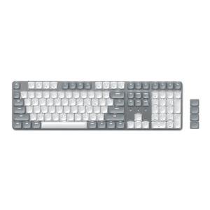 Satechi SM3 Mechanical Keyboard for Mac and Windows, 108 Keys Full Size with White LED Backlit, Wired and Bluetooth for Mac and Windows - Light Gray/White