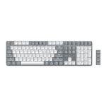 Satechi SM3 Mechanical Keyboard for Mac and Windows, 108 Keys Full Size with White LED Backlit, Wired and Bluetooth for Mac and Windows - Light Gray/White