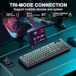 AULA F108 PRO - Wireless Mechanical Keyboard with Screen & Knob,Full Size Keyboard with 8000mAh Battery,Pre-lubed Switches,Side Printed PBT Keycaps,RGB Backlit Hot Swappable Custom Gaming Keyboards