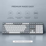 Satechi SM3 Mechanical Keyboard for Mac and Windows, 108 Keys Full Size with White LED Backlit, Wired and Bluetooth for Mac and Windows - Light Gray/White