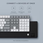 Satechi SM3 Mechanical Keyboard for Mac and Windows, 108 Keys Full Size with White LED Backlit, Wired and Bluetooth for Mac and Windows - Light Gray/White