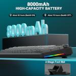 AULA F108 PRO - Wireless Mechanical Keyboard with Screen & Knob,Full Size Keyboard with 8000mAh Battery,Pre-lubed Switches,Side Printed PBT Keycaps,RGB Backlit Hot Swappable Custom Gaming Keyboards