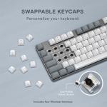 Satechi SM3 Mechanical Keyboard for Mac and Windows, 108 Keys Full Size with White LED Backlit, Wired and Bluetooth for Mac and Windows - Light Gray/White