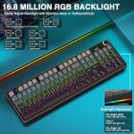 AULA F108 PRO - Wireless Mechanical Keyboard with Screen & Knob,Full Size Keyboard with 8000mAh Battery,Pre-lubed Switches,Side Printed PBT Keycaps,RGB Backlit Hot Swappable Custom Gaming Keyboards