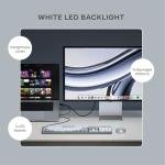 Satechi SM3 Mechanical Keyboard for Mac and Windows, 108 Keys Full Size with White LED Backlit, Wired and Bluetooth for Mac and Windows - Light Gray/White