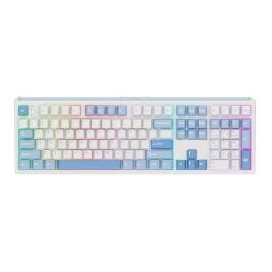 EPOMAKER TH108 Full Size Mechanical Keyboard, Wireless Gaming Keyboard with 8000mAh Battery, Creamy Gasket, 108 Keys, Hot Swap, Custom Driver, RGB Backlight (Blue&White, Sea Salt Silent)