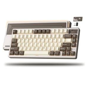 Womier 75% Keyboard Wireless, Creamy Mechanical Keyboard Gaming QMK/VIA, CNC Aluminum with 8000mAh Battery, Tri-Mode Key Board Custom Hot Swappable RGB Backlit for Windows/Mac/PC (SK71 PRO-Brown)